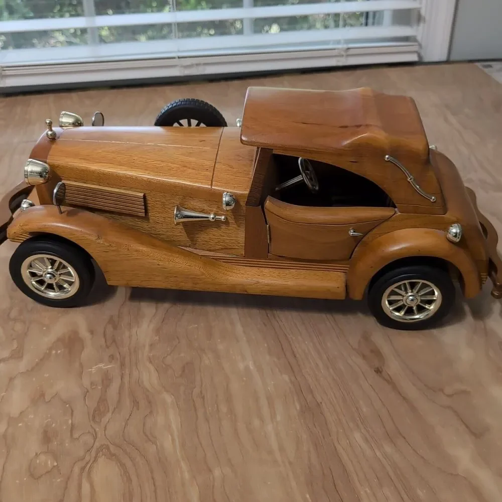 Retro Wood Car Model Handmade‎ Packard Antique Model Wooden Car Collectible Car